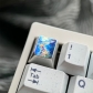 1U Ice Crystal Anodizing Color Titanium Alloy Artisan Keycaps Precision Pointillism for Mechanical Keyboard -Wave